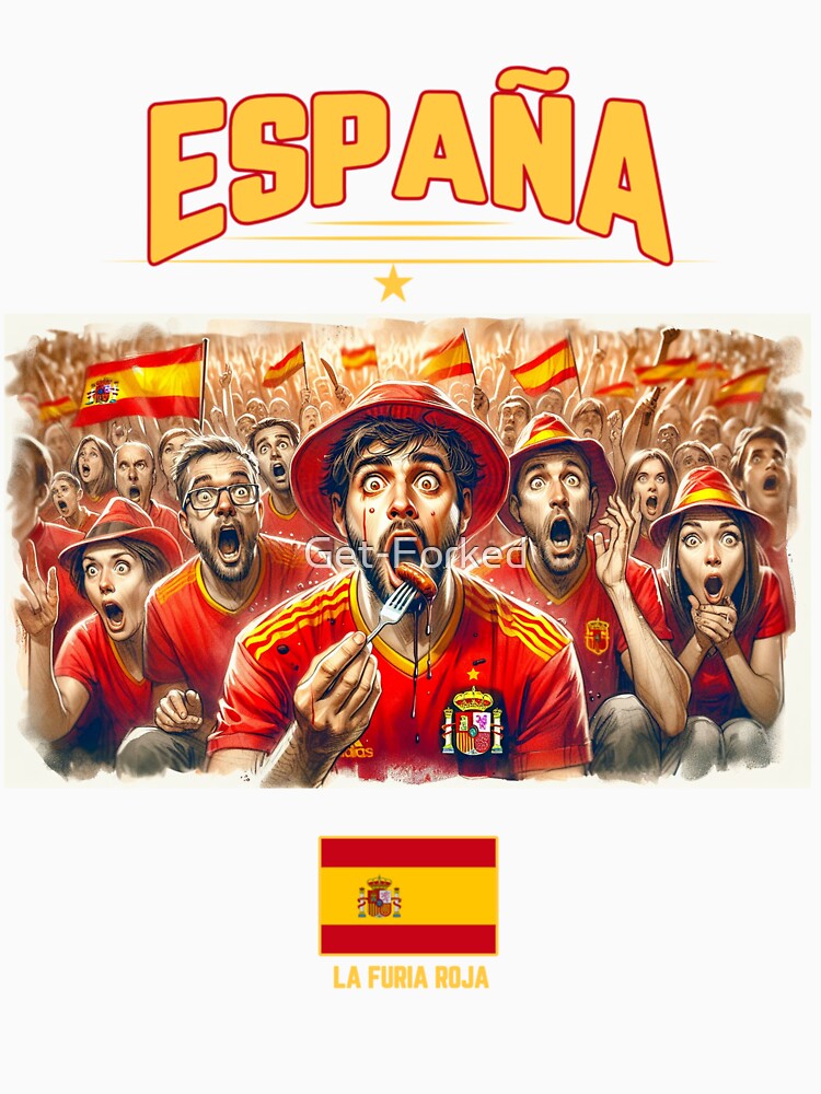 Spanish Fans Euro24, sausage on a Fork. Spain by Get-Forked