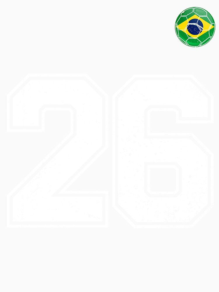 Number 26 Brazil Futbol Football Brazilian soccer Flag Jersey by RoyesButler