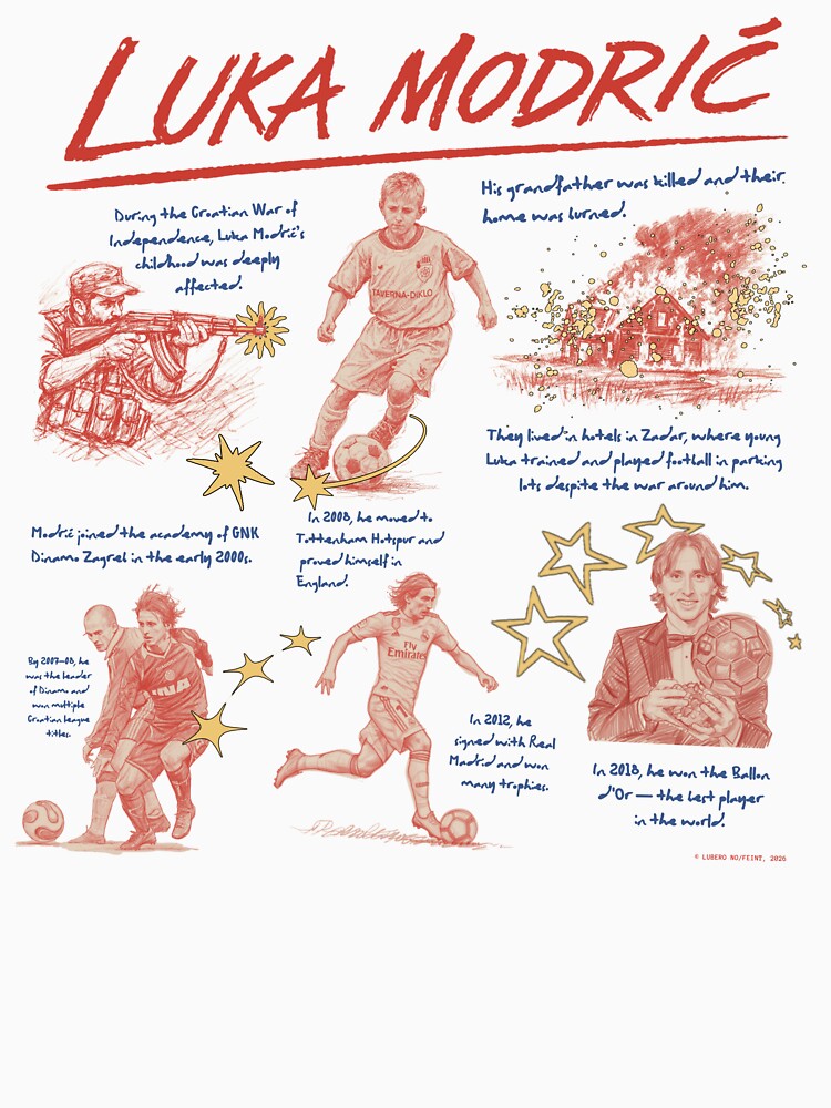 Luka Modrić – From War to Ballon d’Or | Football Legend Illustration by moyjoystudio