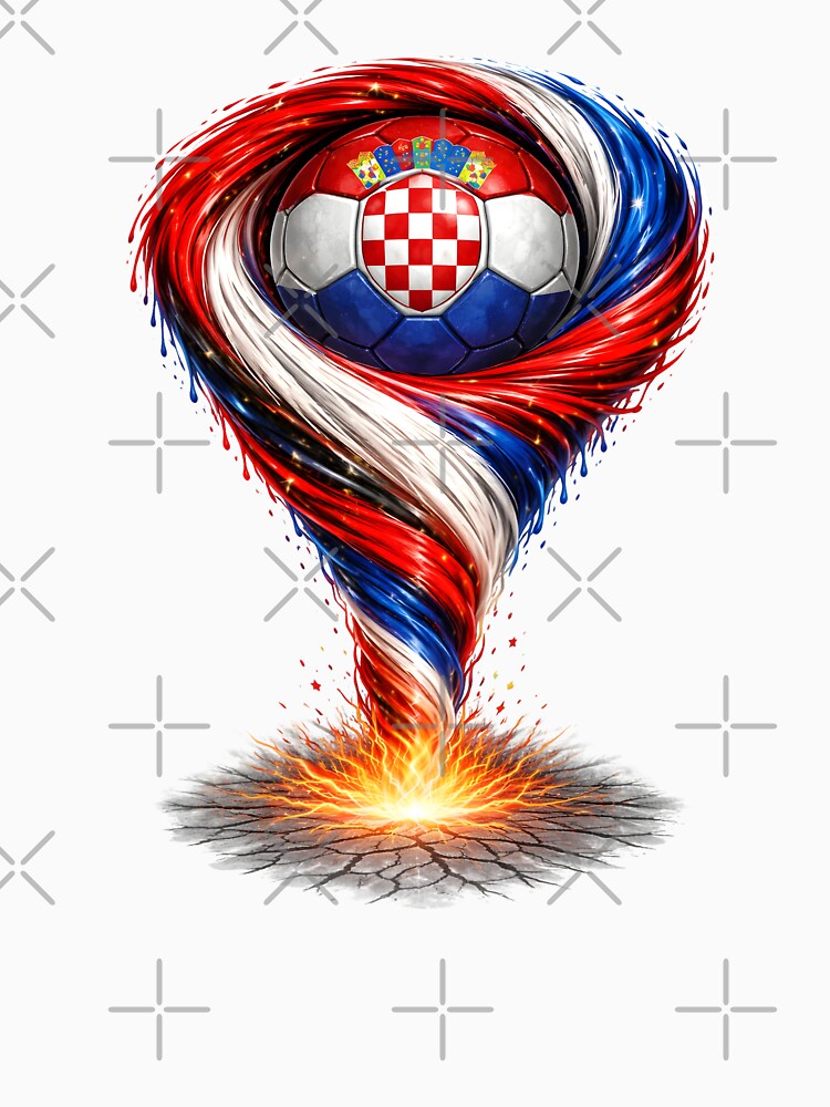 Croatia Football Tornado: Red and White Checkerboard Art by FunToTheFullest
