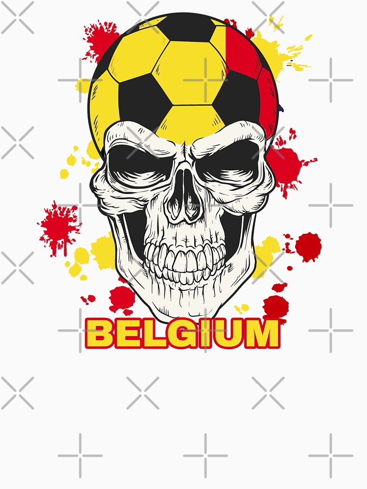 Belgium Soccer Player Belgian Flag Skull by anziehend