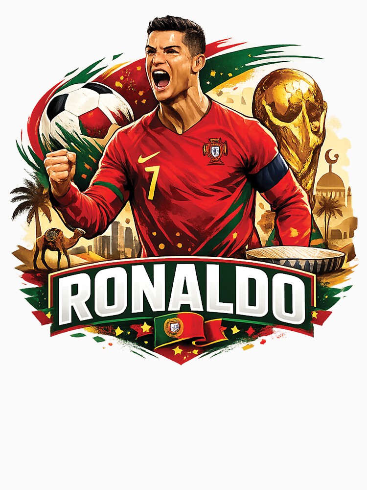 Cristiano Ronaldo Portugal World Cup Design | CR7 Football Fan Art PNG | Soccer Legend Graphic T-Shirt Design by Graphic Therapist