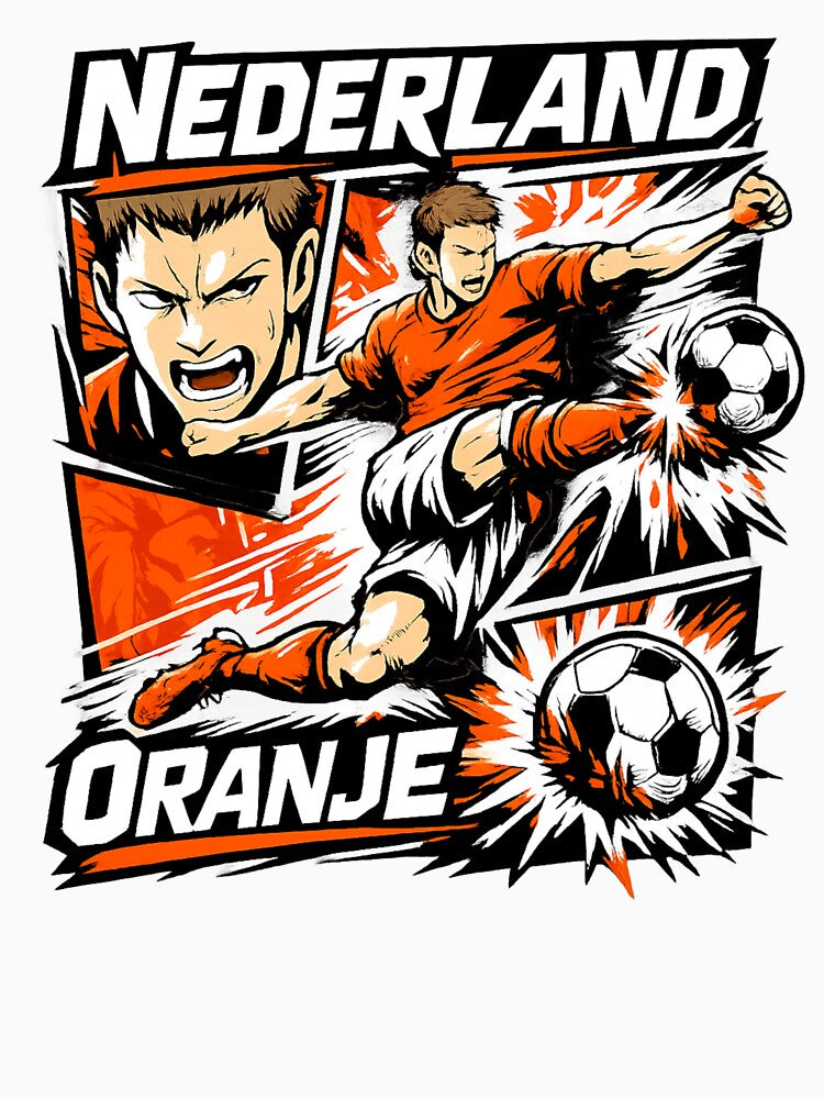 Netherlands Soccer Manga Shirt – Oranjie Football Graphic – Dutch Football Fan Art by JonelCrafts