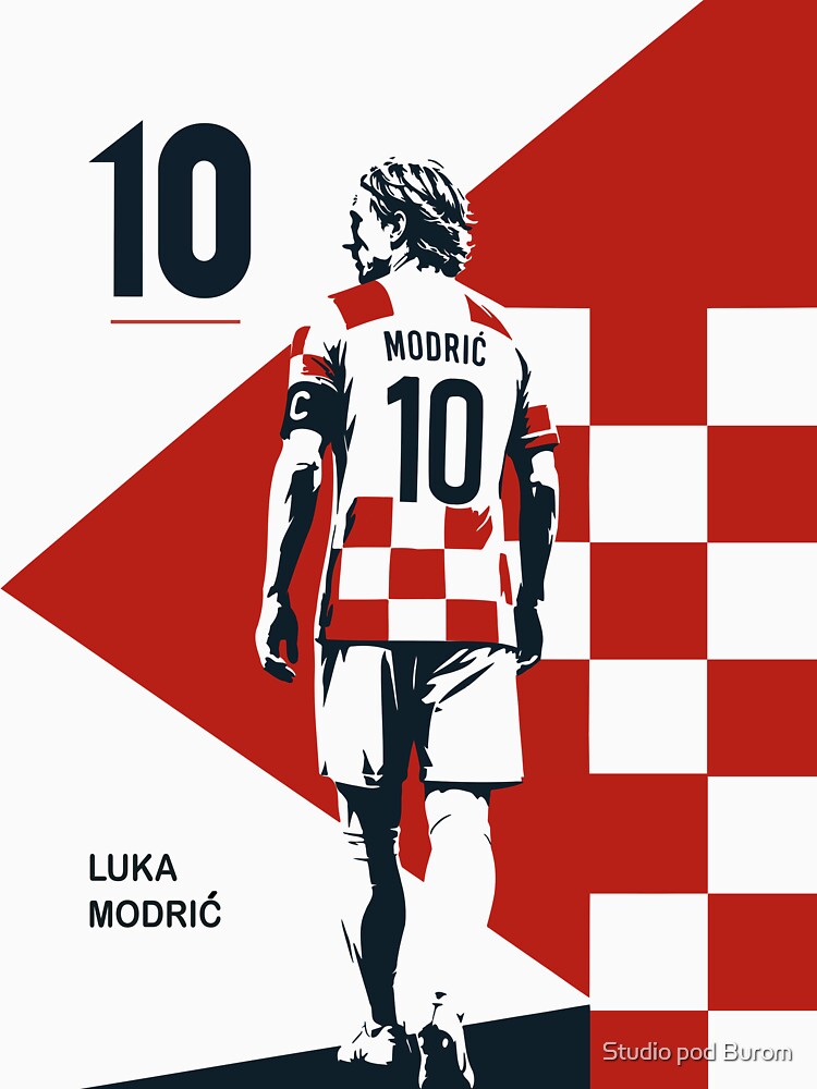 Luka Modrić Minimalist Football Print, Croatia Soccer Art, Sports Print, Modern Athlete Illustration by Studio pod Burom