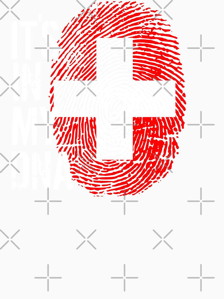 Switzerland Flag Fingerprint - It's in my DNA Swiss by PartyShirts1