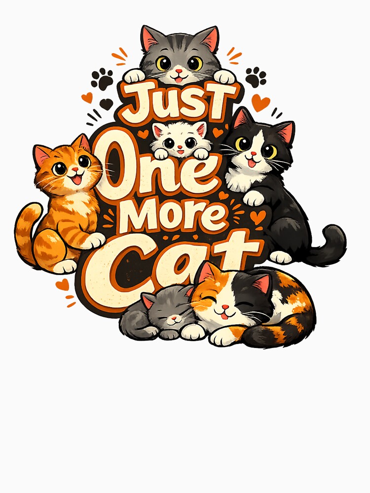 Just One More Cat – Funny Cat Lover Design | Cute Cat Meme for Cat Moms & Cat Dads by ArtWaveStudio8
