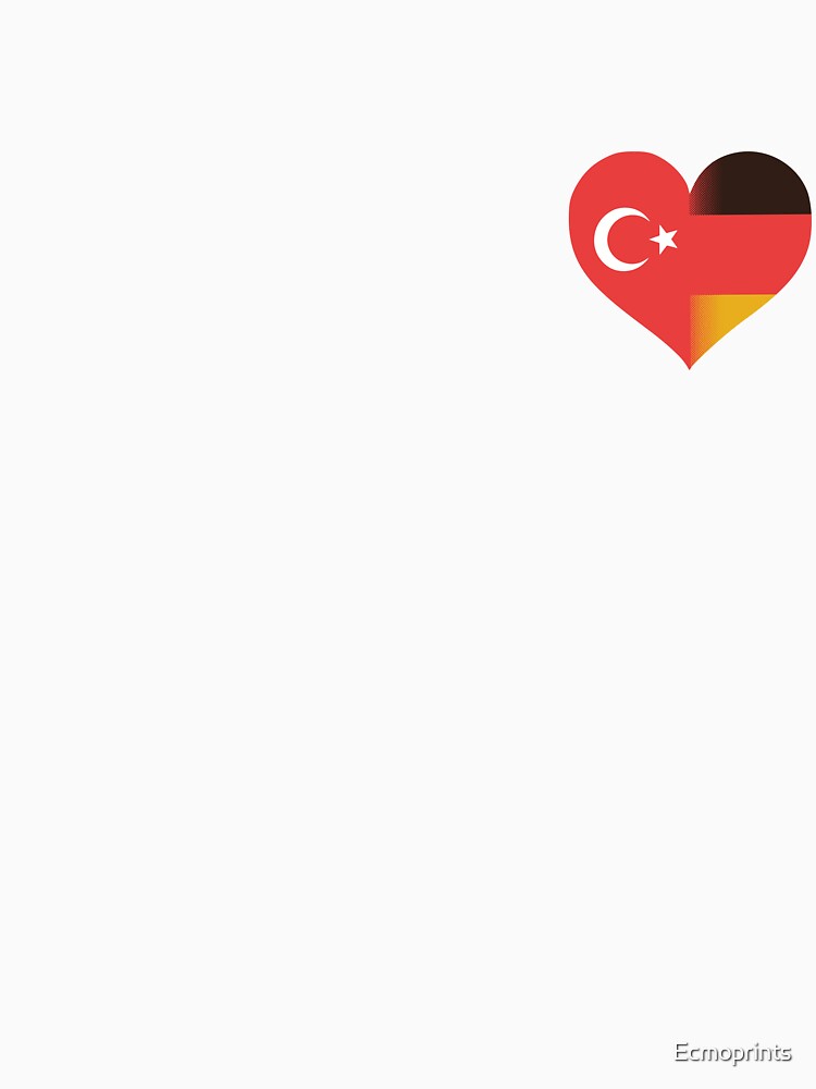 Türkiye and Germany national flags in the heart by Ecmoprints