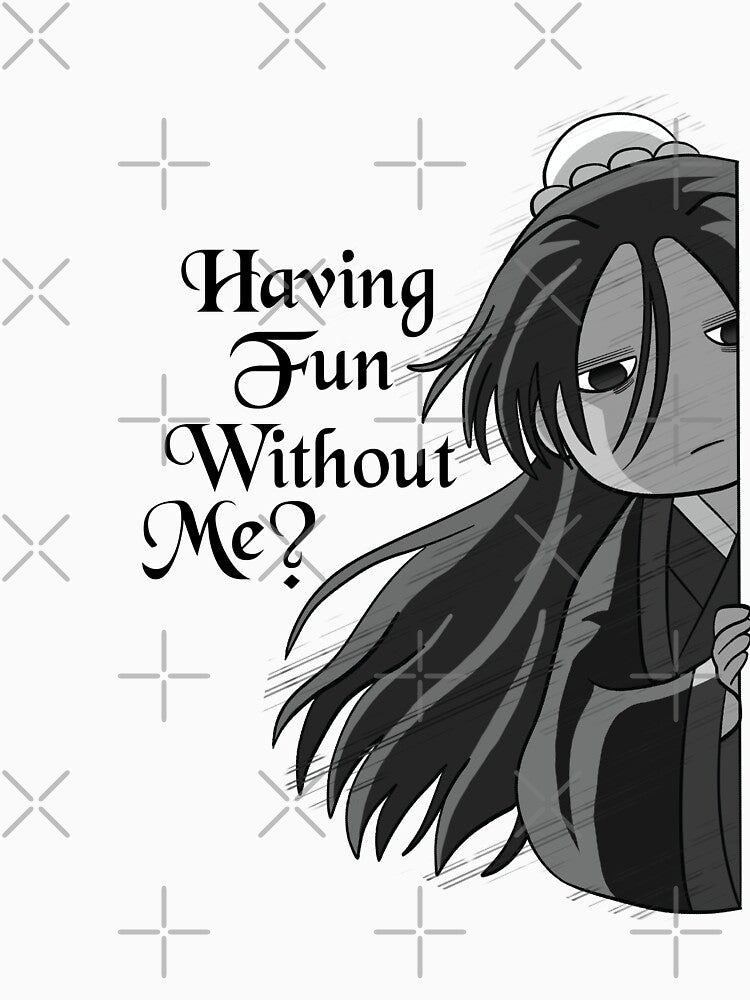 Having Fun Without Me – Black & White (With Text) by MegaHugDesigns