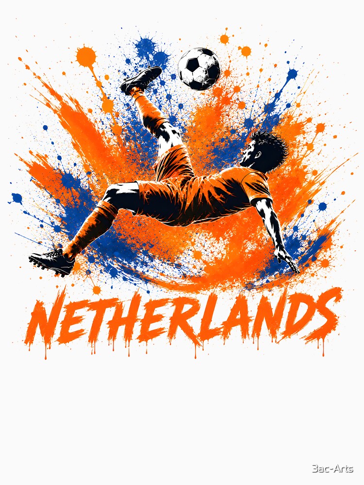 Dutch Football Colors Classic Shirt | Bright Orange Soccer Pride Tee | Netherlands Fan Gift by 3ac-Arts