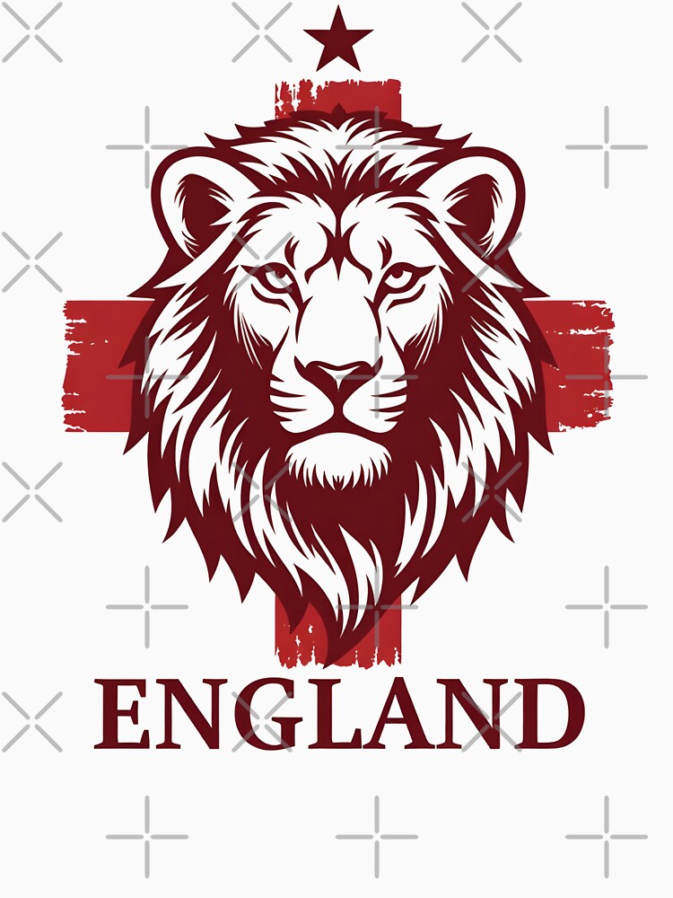 England Patriotic Lion Crest | St George Cross Football by dudelinart