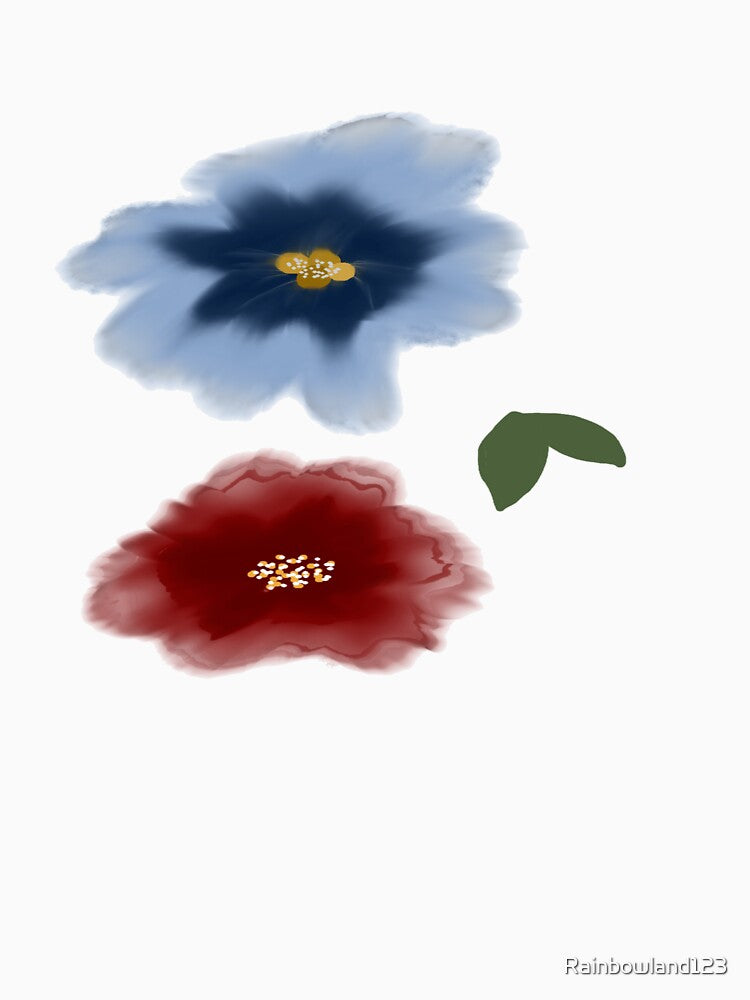 Blue And Red Flowers by Rainbowland123