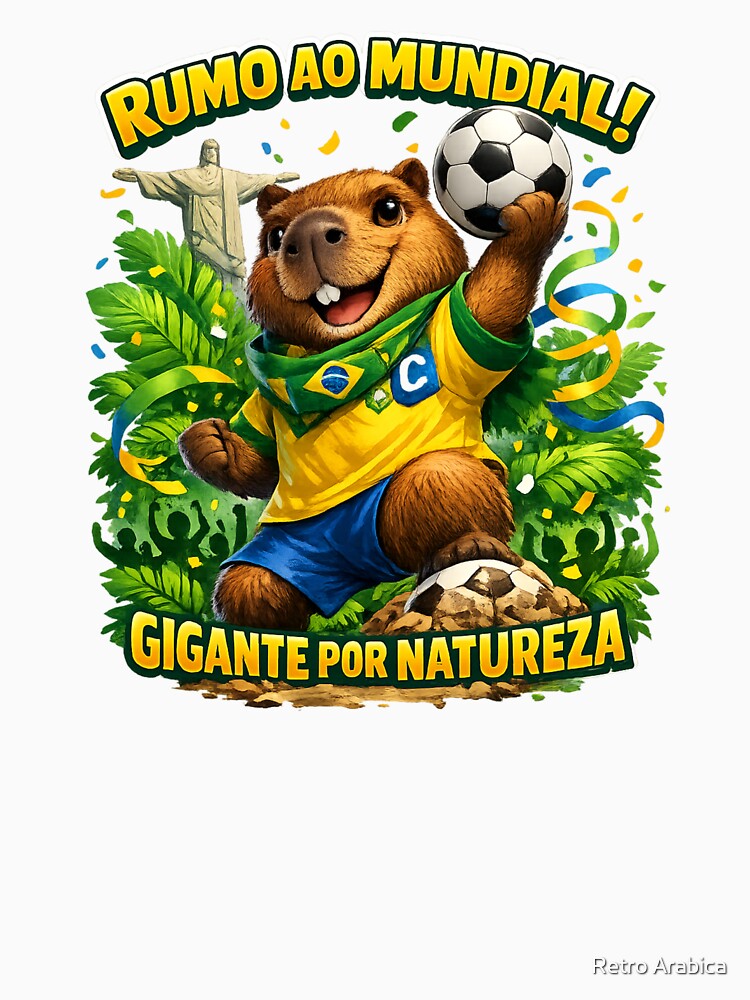 Brazil World Cup 2026 Capybara Fan Shirt by Retro Arabica