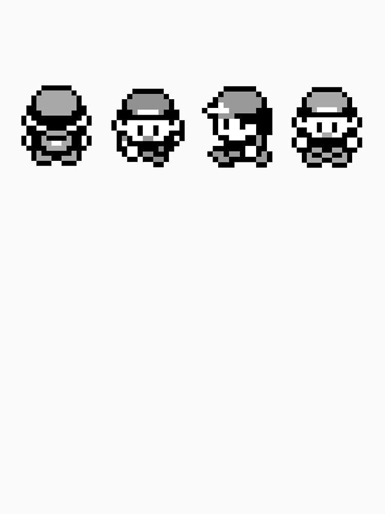 Red and Friends (Gray version) - Gameboy Character - Retro pixel art by ItsRetro90s