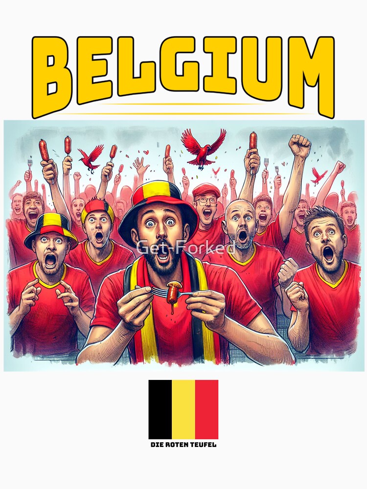 Belgium Fans Euro24, sausage on a Fork. by Get-Forked