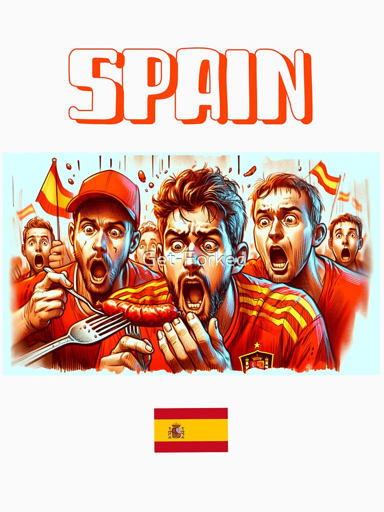 Spain Fans Euro24, sausage on a Fork. by Get-Forked