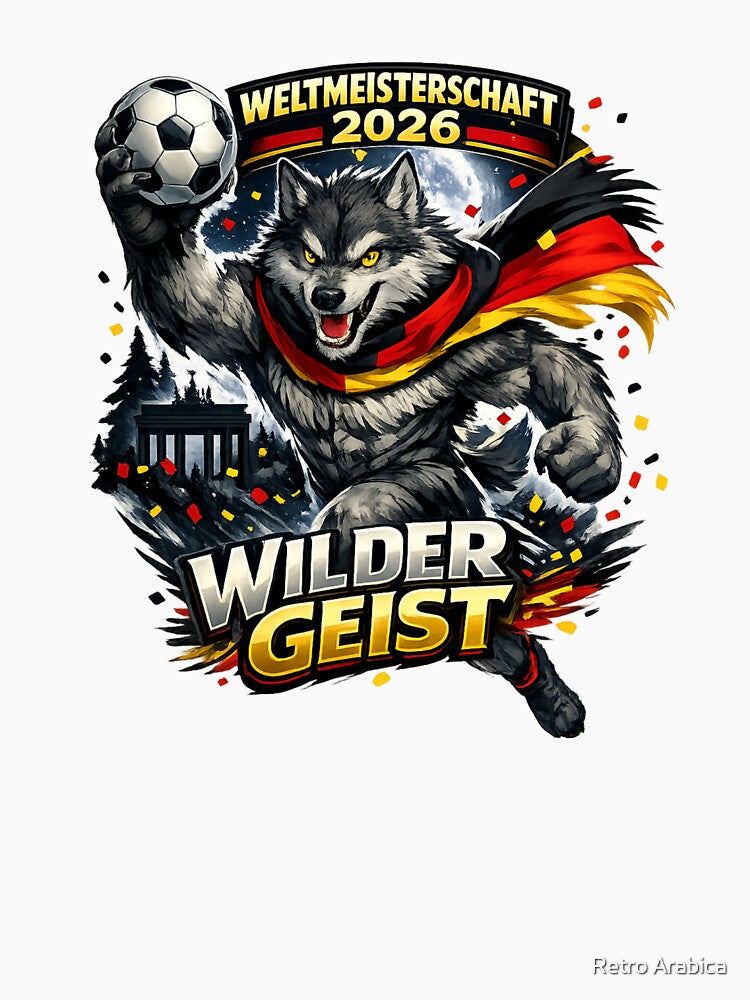 German Wolf Football Fan Shirt by Retro Arabica