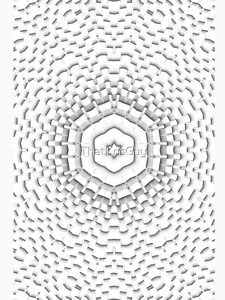 3D Grayscale Hexagon Geometric Art by ThatKrisGuy