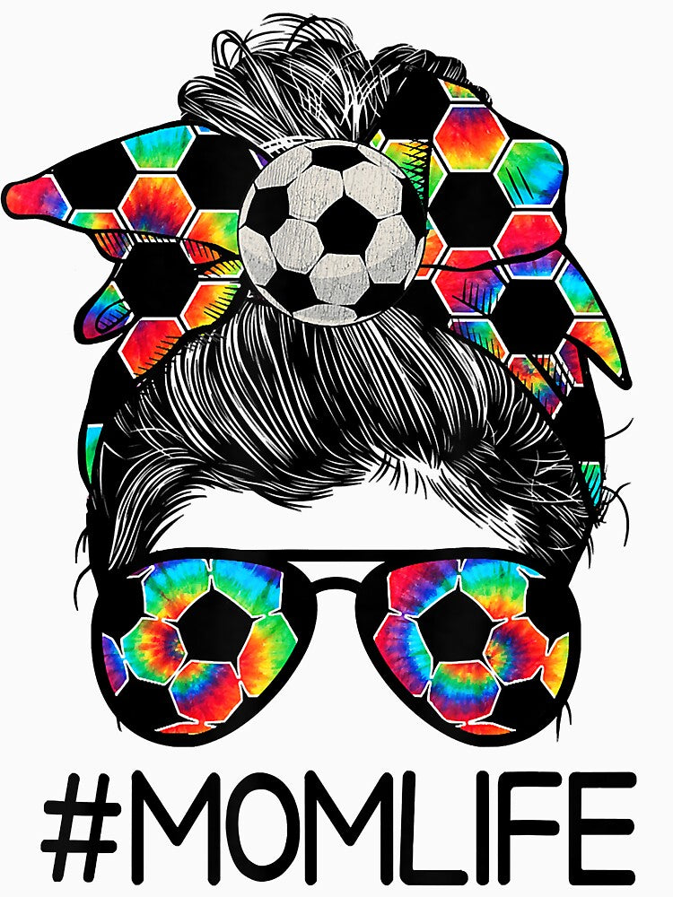 Bleached Soccer Mom Life Tie Dye Mothers Day Messy Bun by SethFrancis37