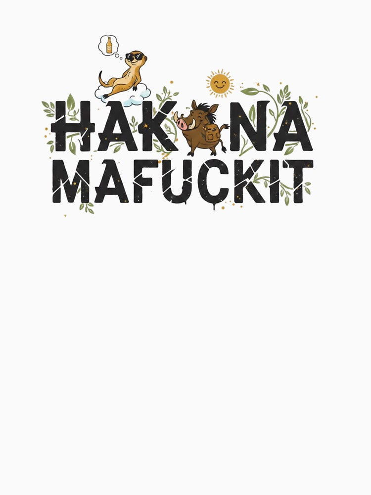 HAKUNA MAFUCKIT Funny Parody T-Shirt Design by DailyDesireAU