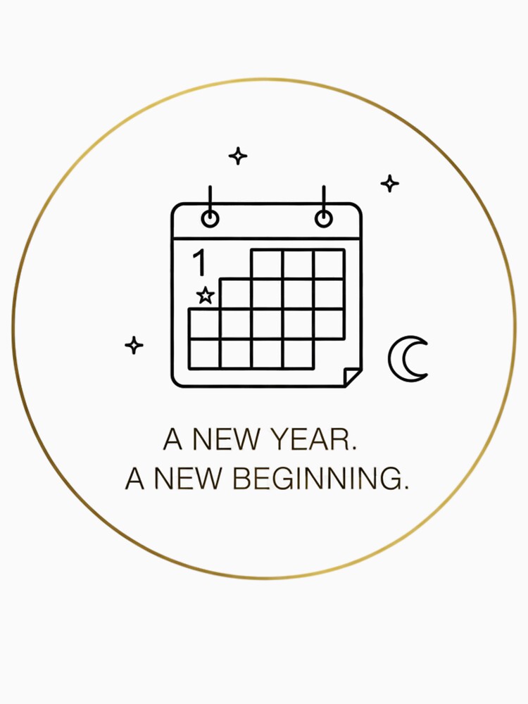 "New Year, New Beginning: Elegant Golden Calendar & Inspiration" by MonaRose_Art