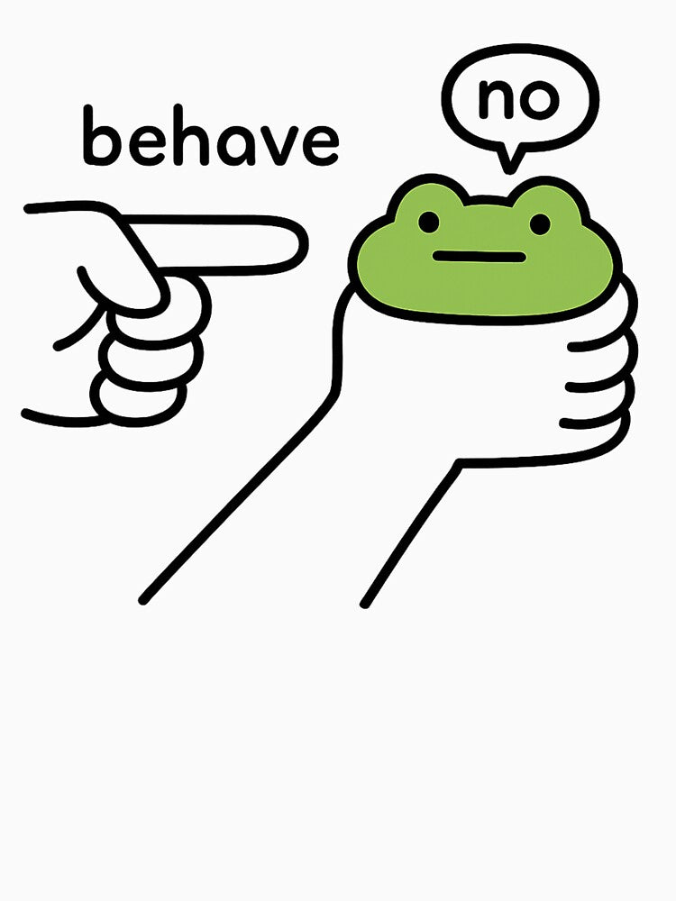 Funny Stubborn Frog "No Behave" Sassy Meme Attitude by haitrieuic96
