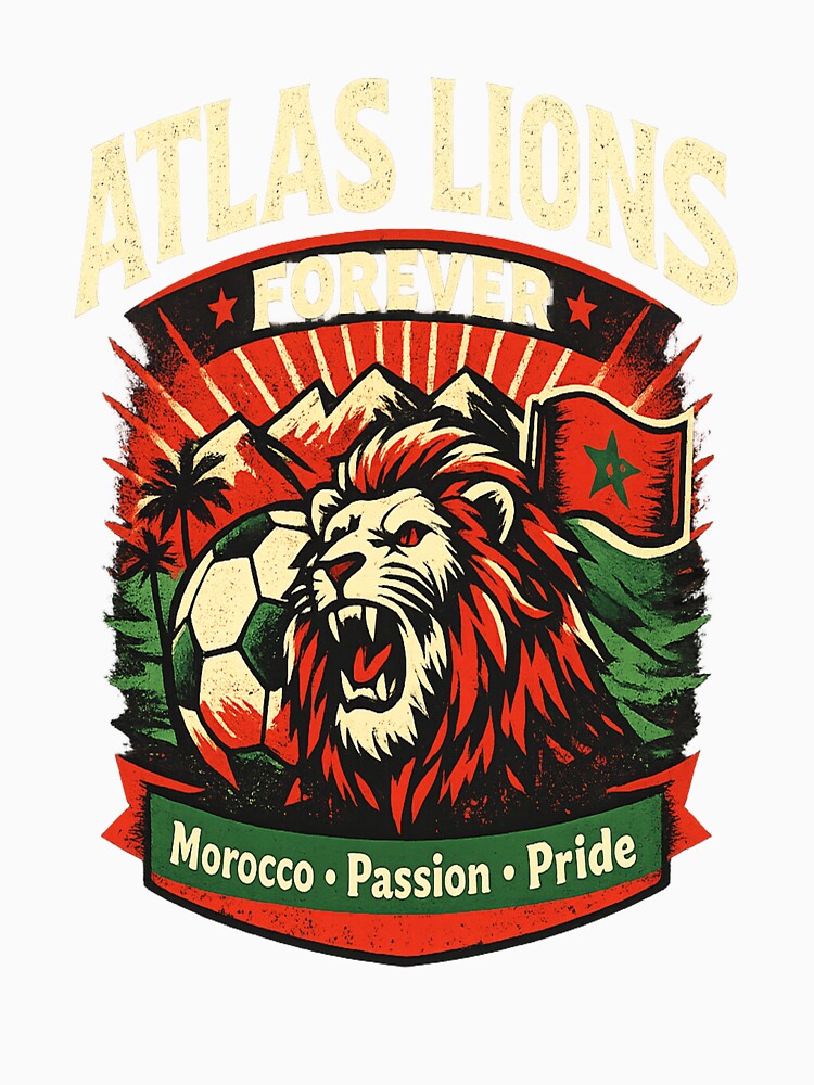 Atlas Lions Forever Morocco Football Sticker | Moroccan Soccer Fan Pride Gift by sosservice