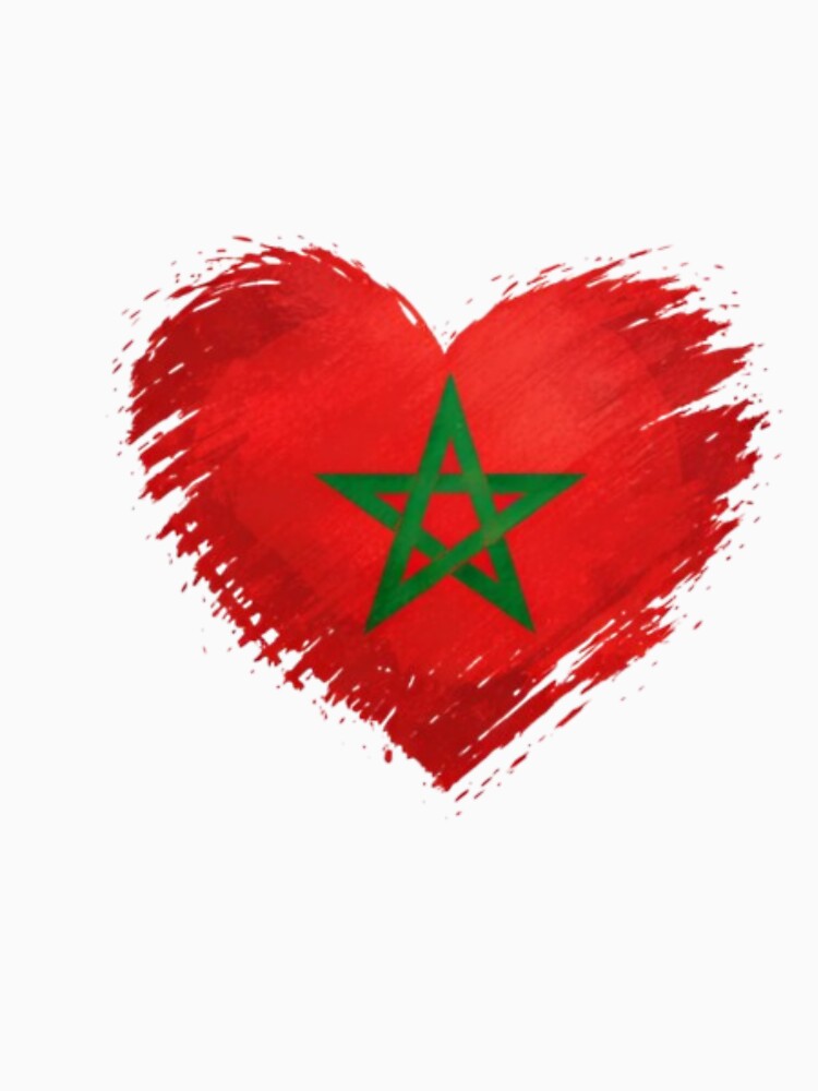Morocco Heart Flag T-Shirt | FIFA 2026 Moroccan Soccer Fan Tee by YASboutik