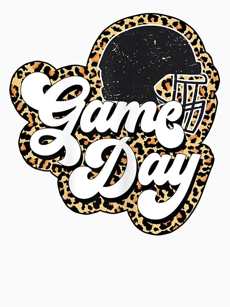 Football Game Day Leopard Helmet Ball Sport Player Mom by FelixRiojas