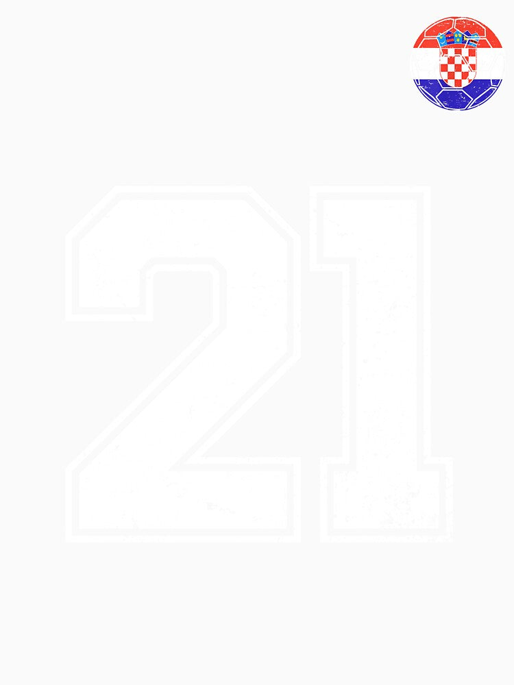 Croatia Soccer Number 21 Vintage Sports Fan by KristenosNehk