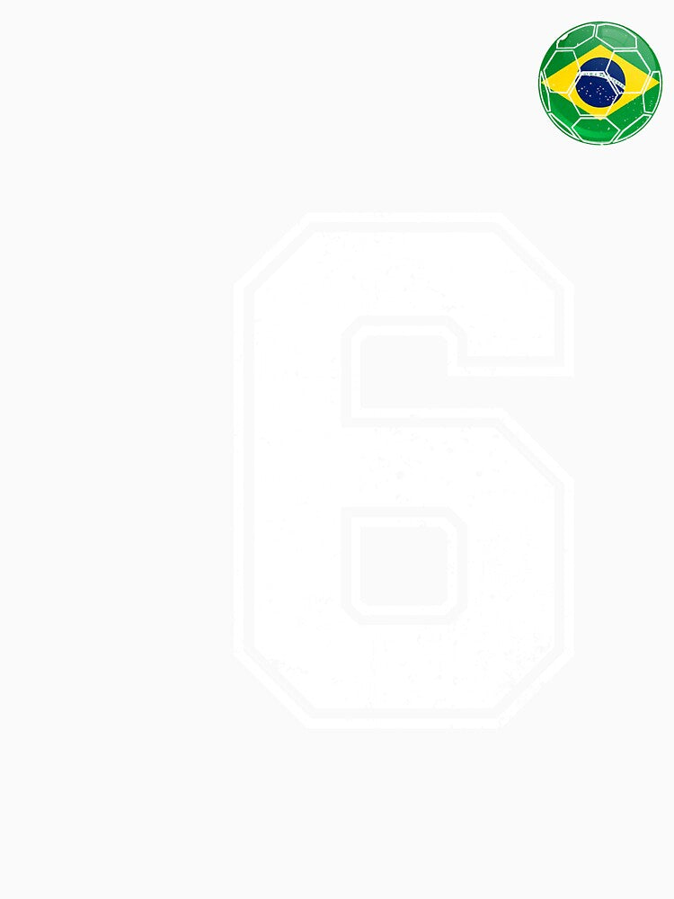 Number 6 Brazil Futbol Football Brazilian soccer Flag Jersey by RoyesButler