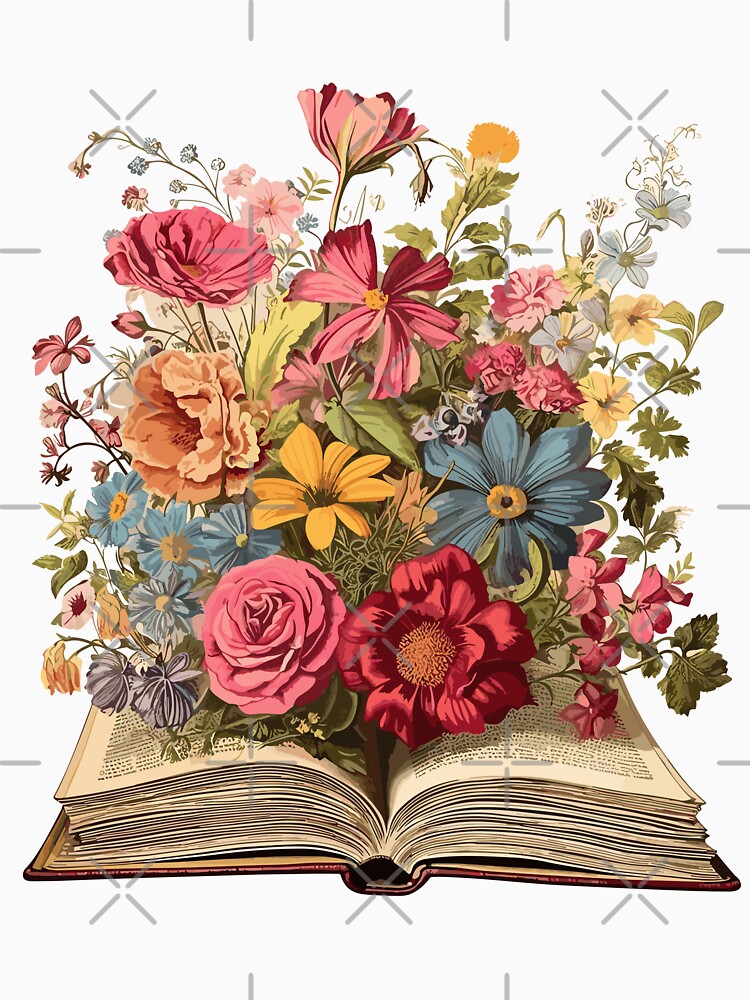 Flowers growing from a book by PrintablePalace