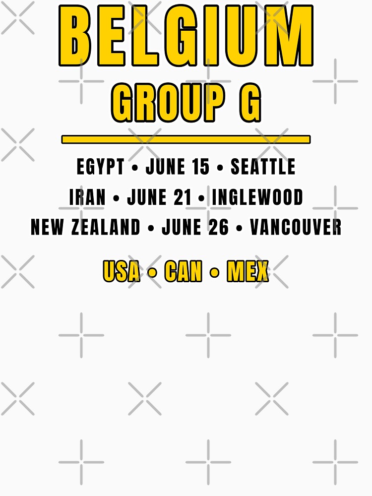 Belgium Football Fixtures T-Shirt – Group G Schedule Shirt by The Hairy Melon