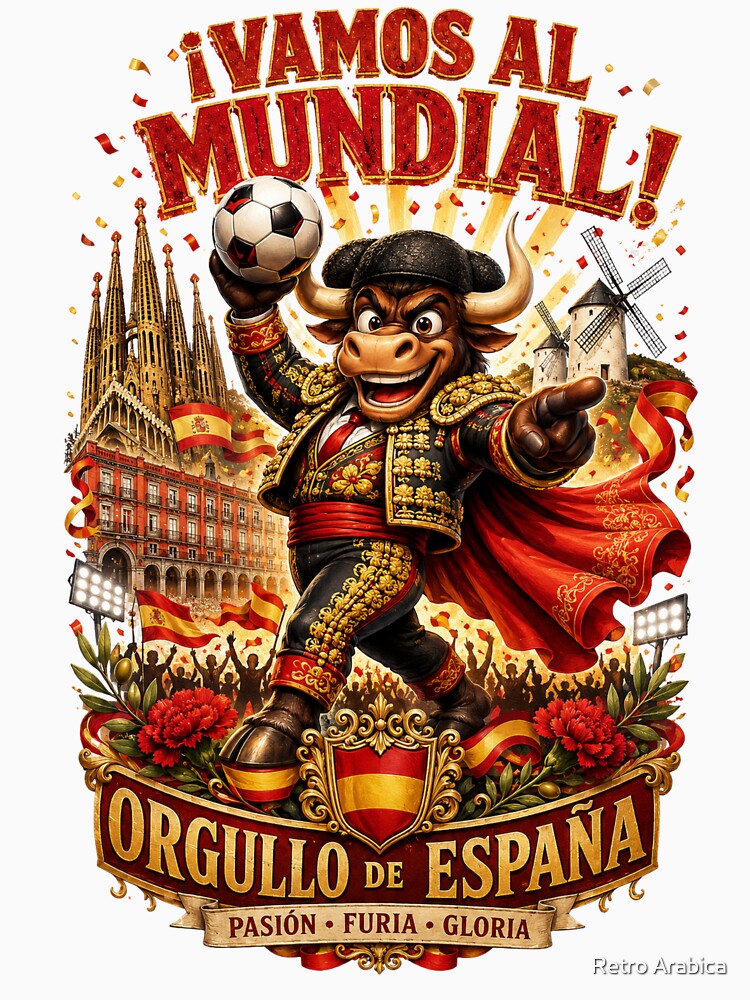 Spain World Cup 2026 Bull Fan Art by Retro Arabica