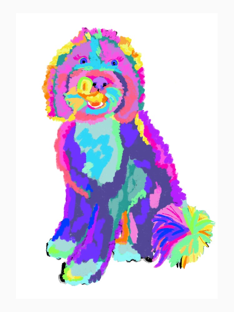 Neon Bernedoodle Painting by KenzieDesigns99