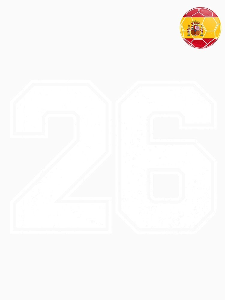 Spain Soccer Number 26 Vintage Sports Fan by KristenosNehk