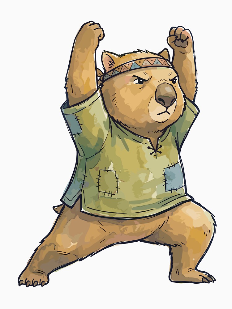 Cute Yoga: Warrior One Wombat by bapupa
