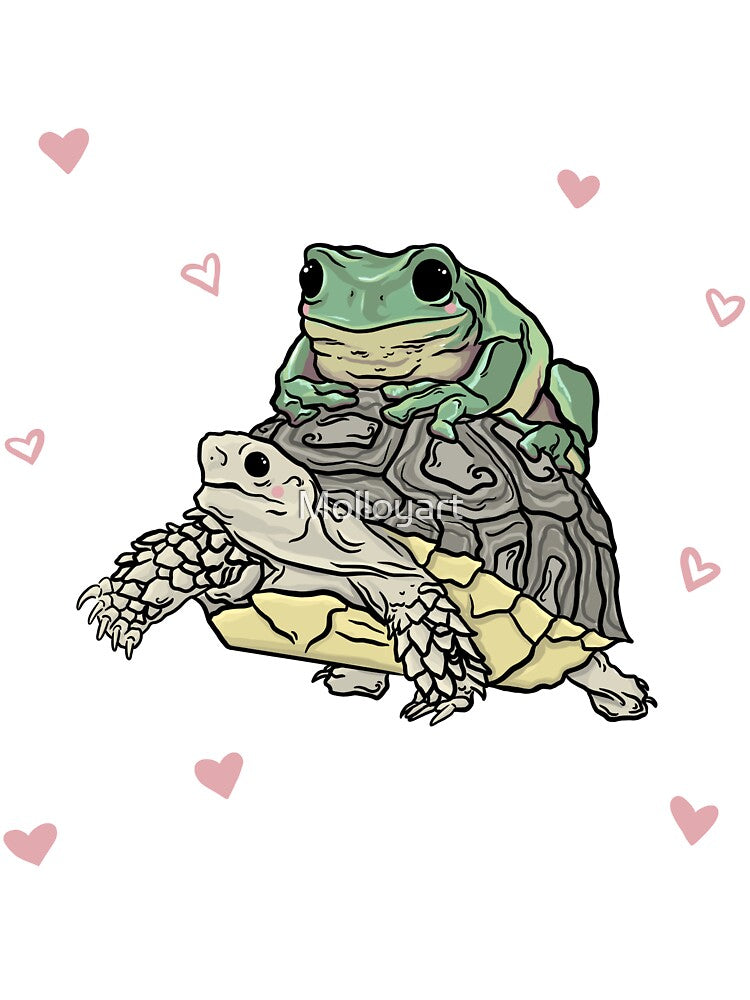 Frog and tortoise by Molloyart