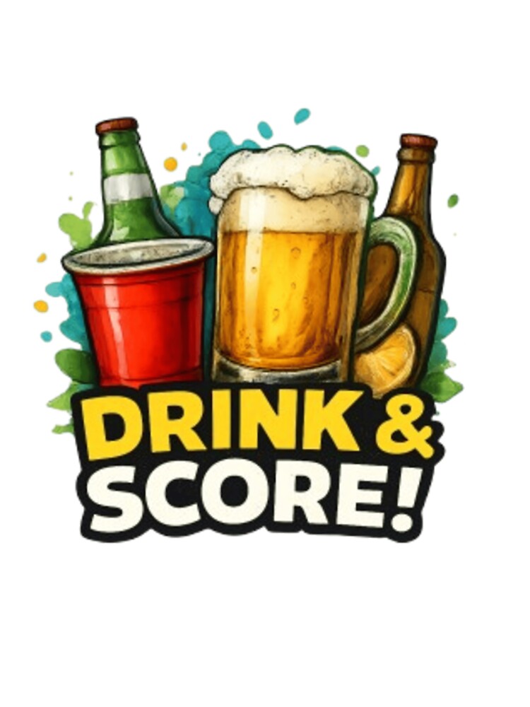 Drink & Score! Soccer Fan Party Sticker by Pixanova