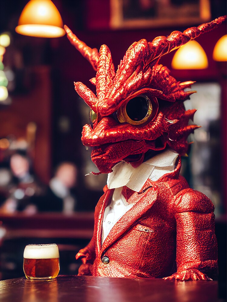 Red Dragon in a suit illustration #1 by ZAKAABDE2020