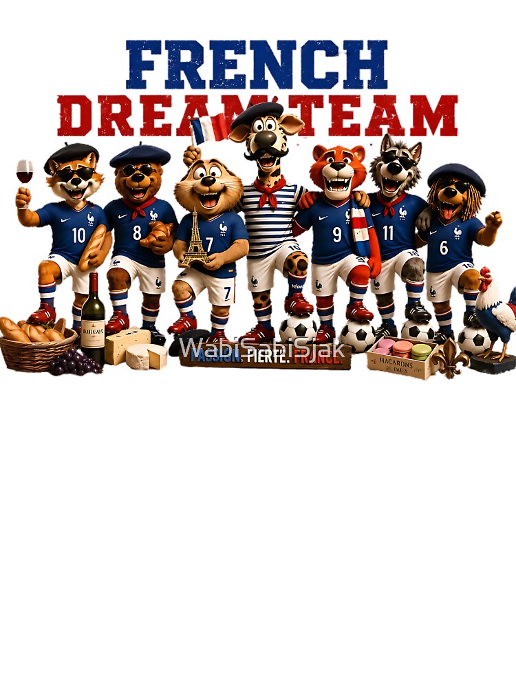 French Dream Team Soccer Fans – Funny France World Cup Supporter Mascots by WabiSabiSjak