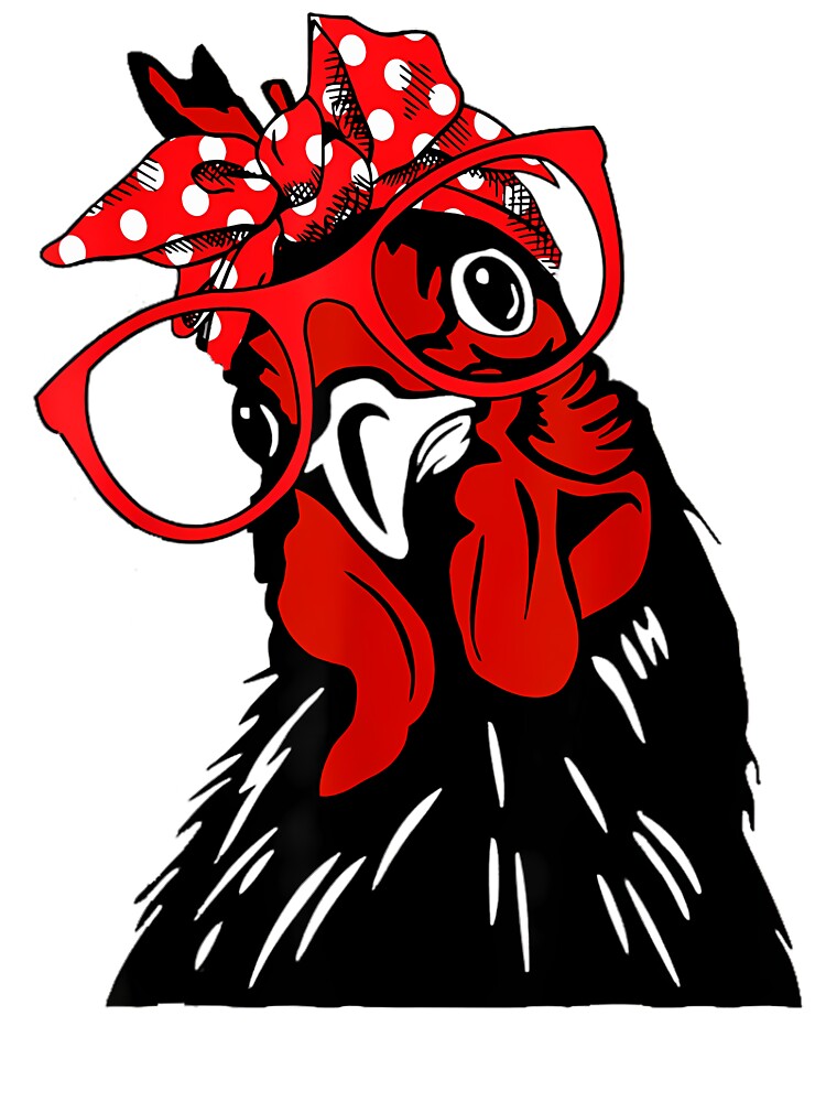cute 	 	 Chicken With Bandana Headband and Glasses by gajrebinoya1