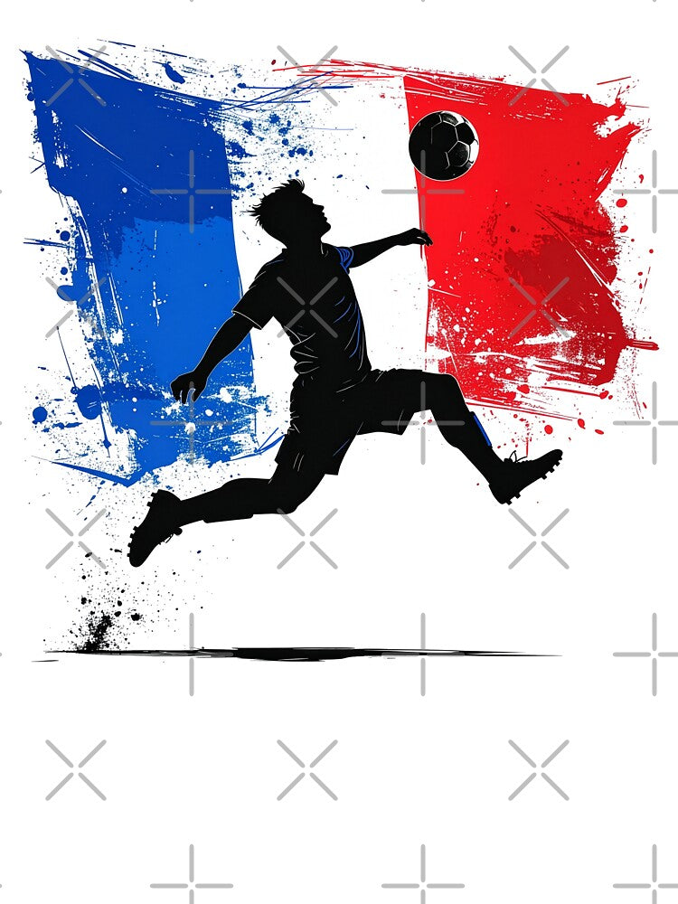 France Soccer Player Art — French Football Flag Action Fan Print by icemanphotos