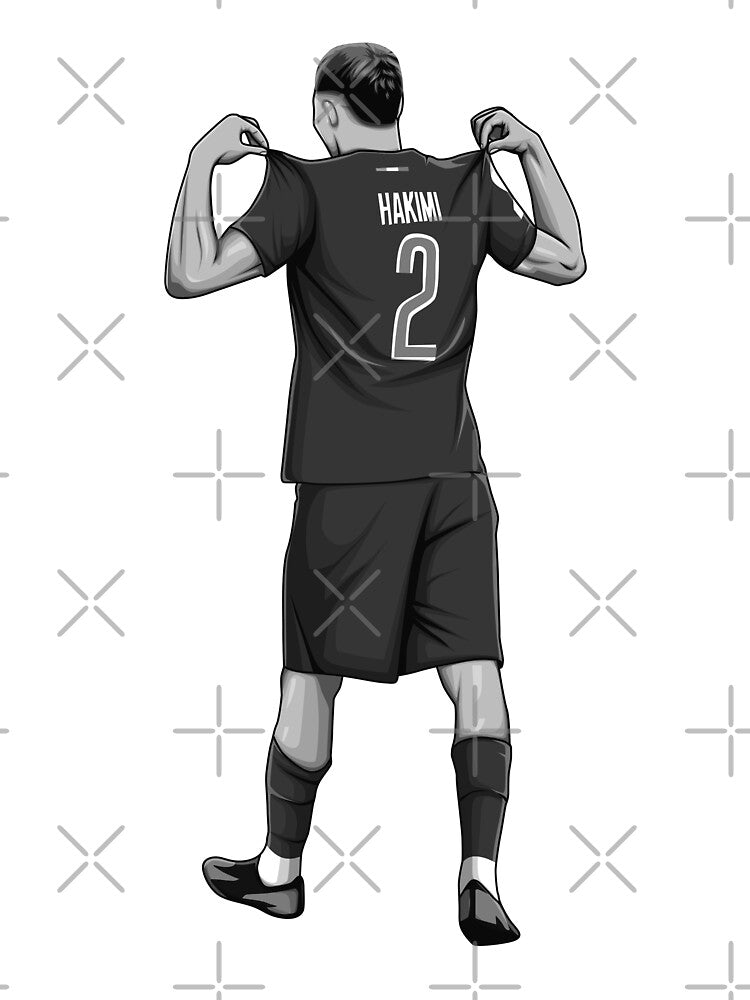Achraf Hakimi Black and White Version by Aldduardo