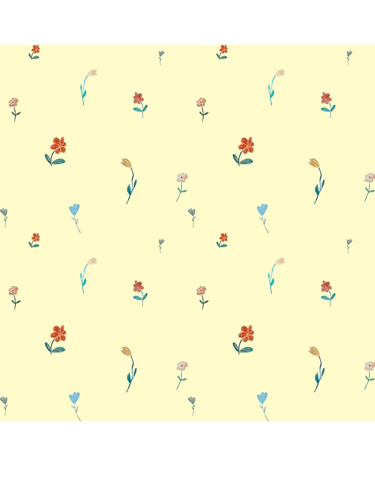 Flowers sketch flora seamless pattern a watercolor yellow by Yana Mustafina | Boho Soulful Designs