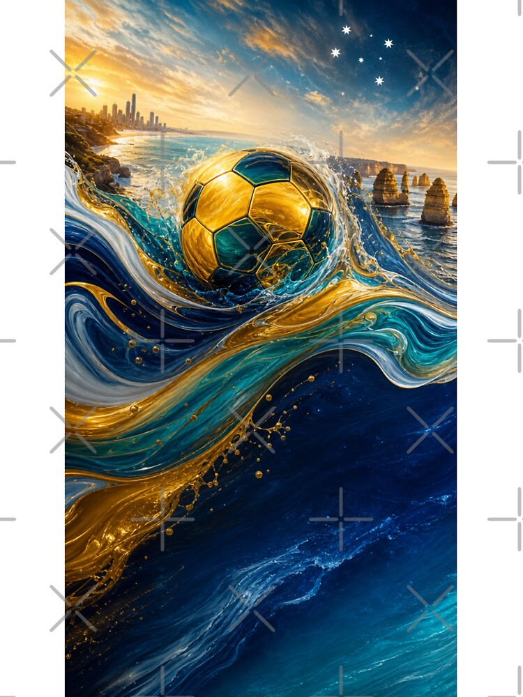 Ocean Waves Australia Soccer Fan Art | Illustration | 2026 Soccer Tournament by BrickByDream