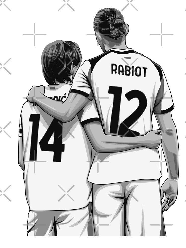 Luka Modric and Adrien Rabiot Black and White Version by Aldduardo