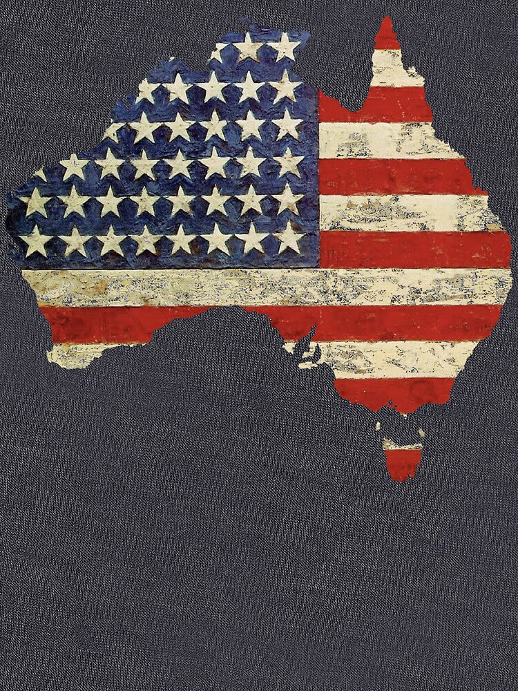 American Australian Vintage Flag Map by drubdrub