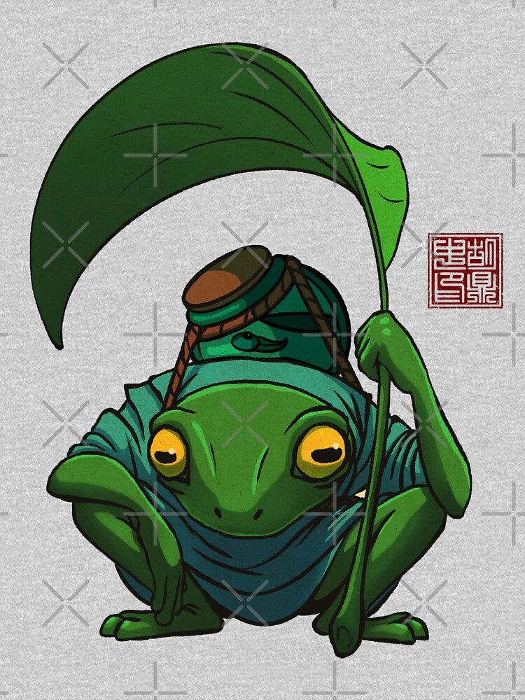 A Frog and His Son Inspecting by DingHuArt