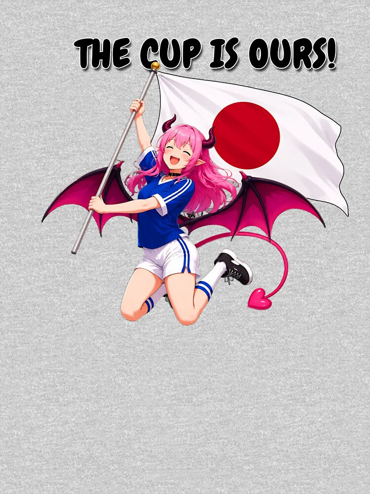 Noxie Japan Victory – Cute Anime Demon Girl “The Cup Is Ours!” Soccer Celebration by NoxieCozyStudio