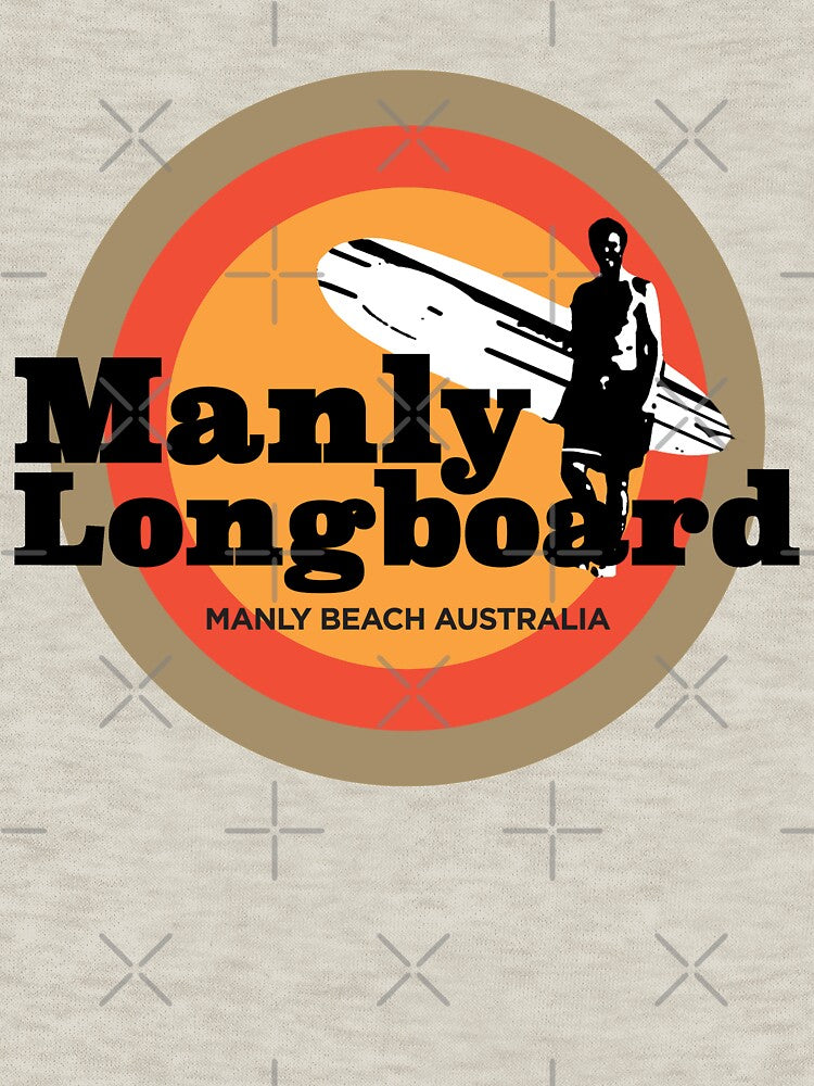 Manly Longboard retro surf by OffbeetShirts